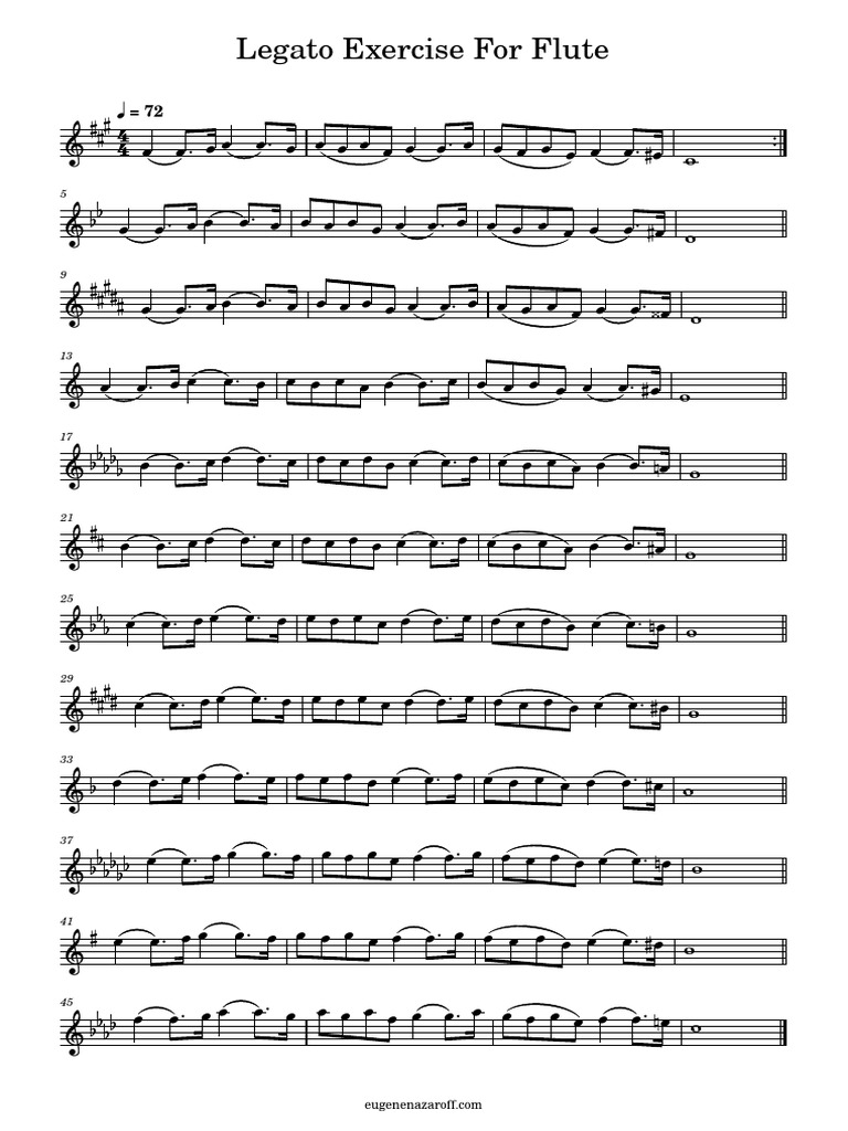 Legato Exercise For Flute | PDF