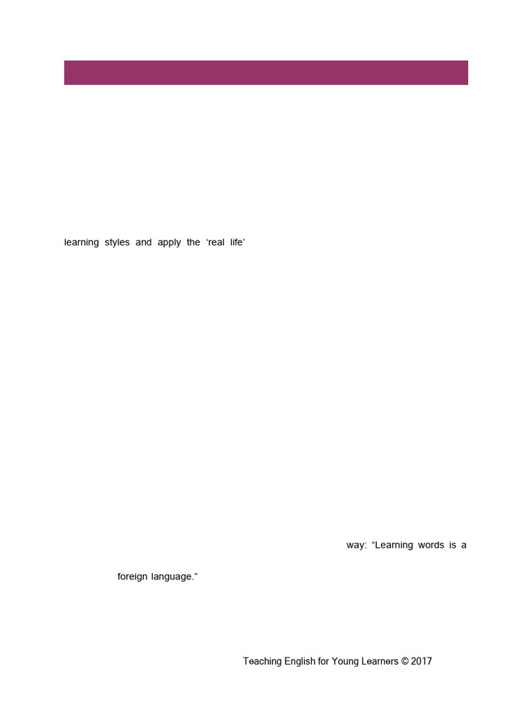 Teaching Vocabulary to Young Learners | PDF | Vocabulary | Learning