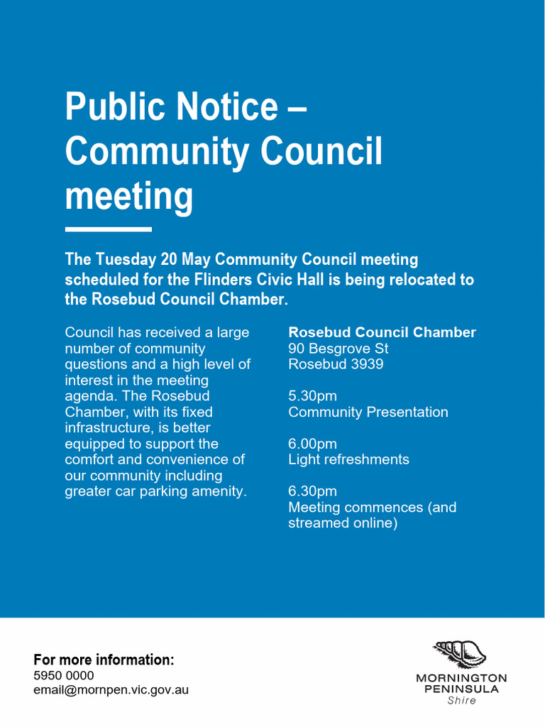 Community Council Meeting Relocation Notice | PDF