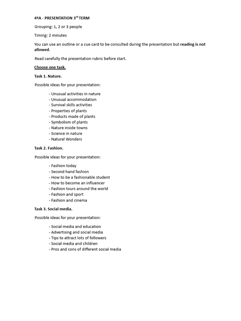 3rd Term Presentation Guidelines | PDF