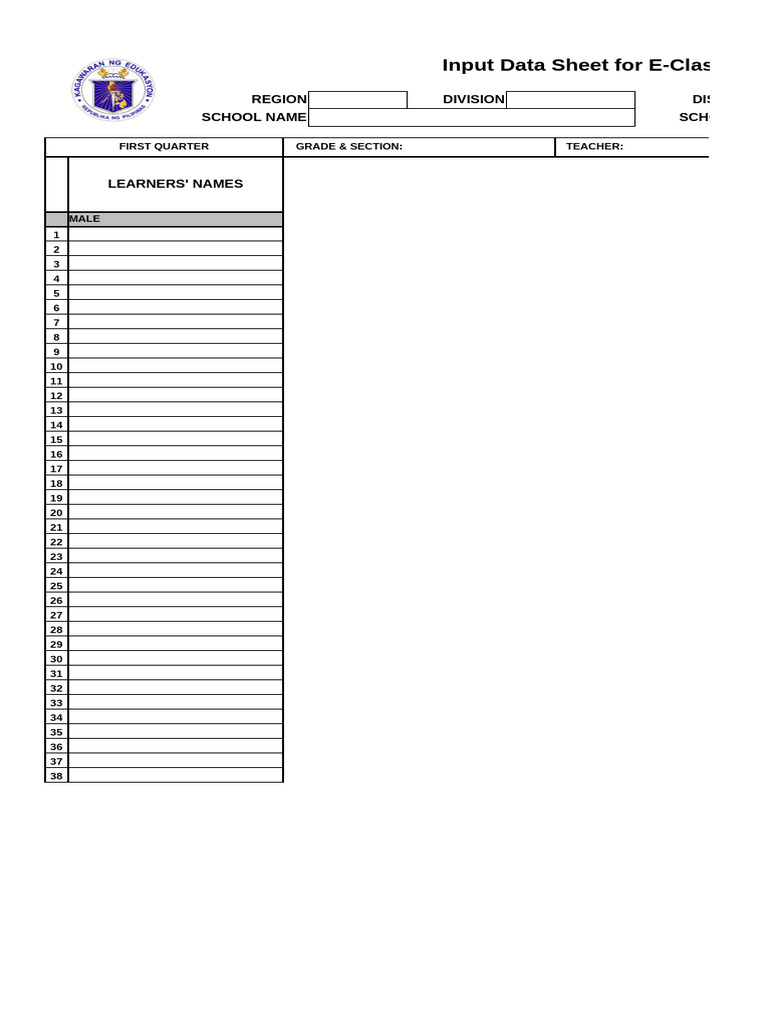 Grade 2 E-Class Record Template | PDF | Pedagogy | Education Theory