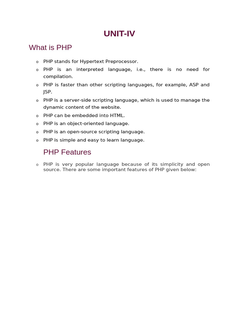 Introduction to PHP Basics and Features | PDF | Php | Scripting Language