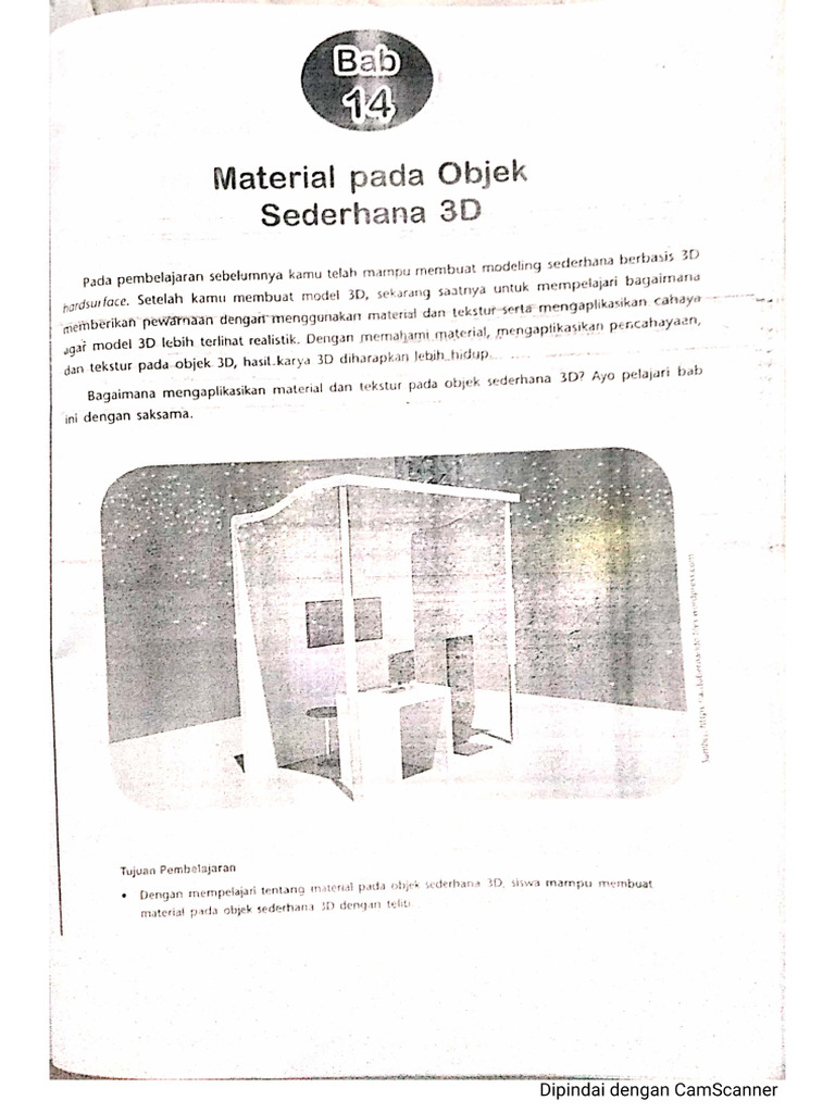 Bab. 14 Material Pada Objek Sederhana 3D | PDF