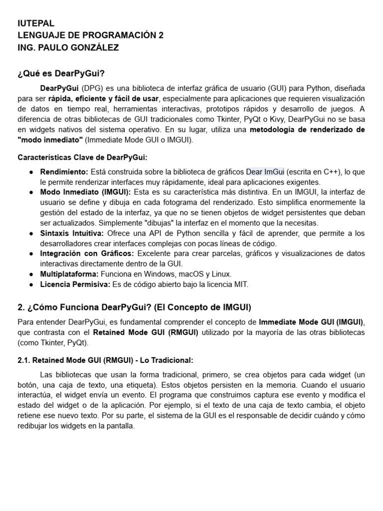 Introducción a DearPyGui en Python | PDF | Interfaces gráficas de ...