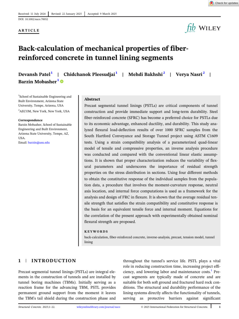 Back-Calculation of SFRC Properties in Tunnels | PDF | Strength Of ...