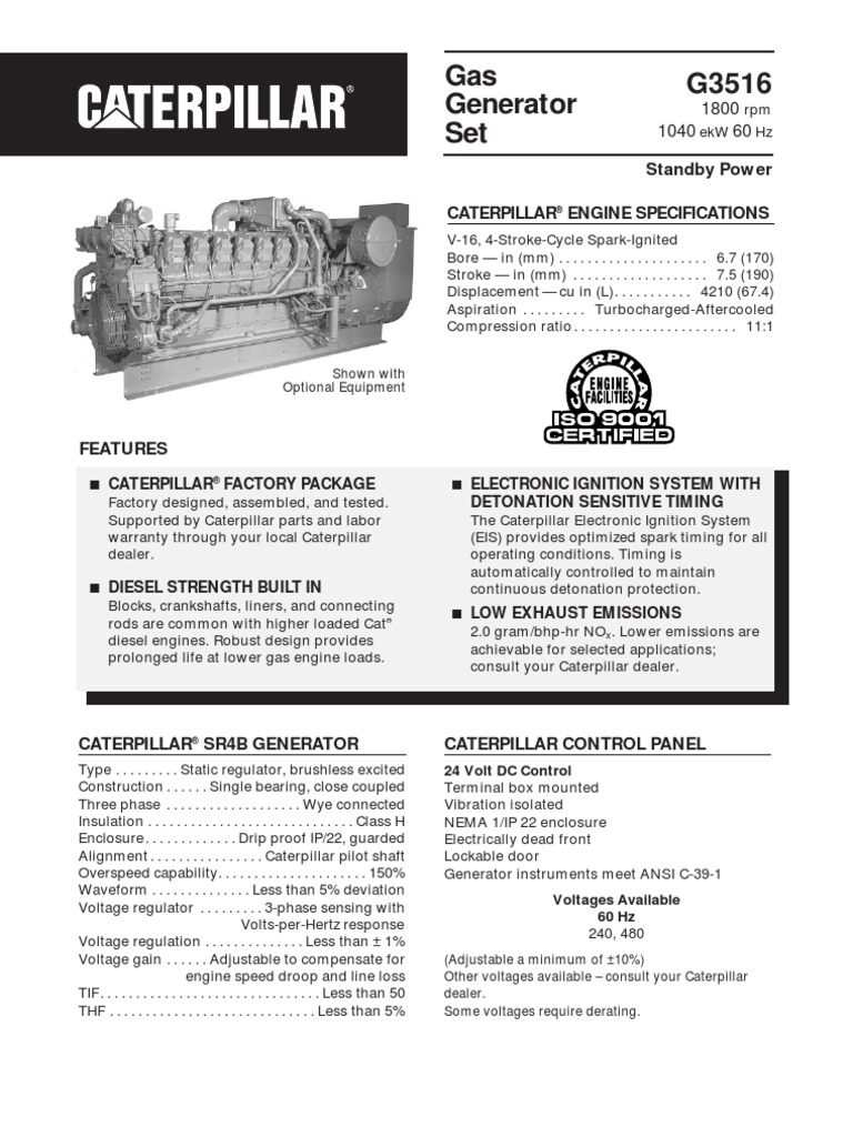 Caterpillar 3516 Electric Generator Diesel Engine