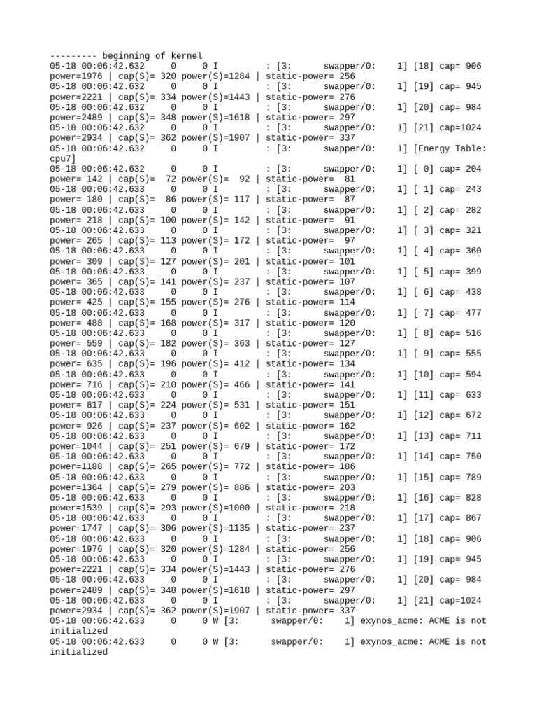 CPU Frequency and Power Data Logs | PDF | Analog To Digital Converter ...