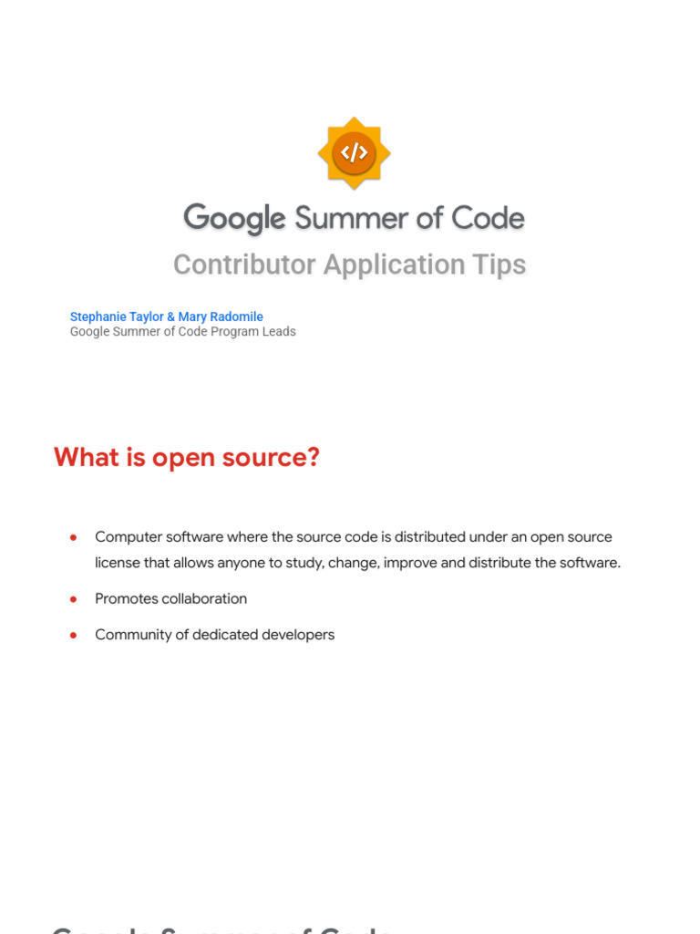 GSoC 2025 Contributor Application Guide | PDF | Computing | Software ...