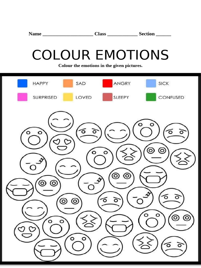 Colour Emotions Worksheet | PDF