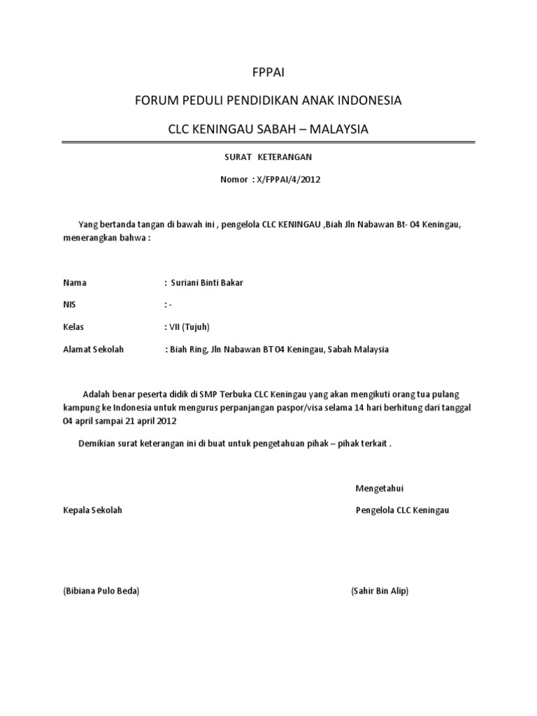 Download 63+ Contoh Surat Surat Izin Sekolah Pulang Kampung Gratis