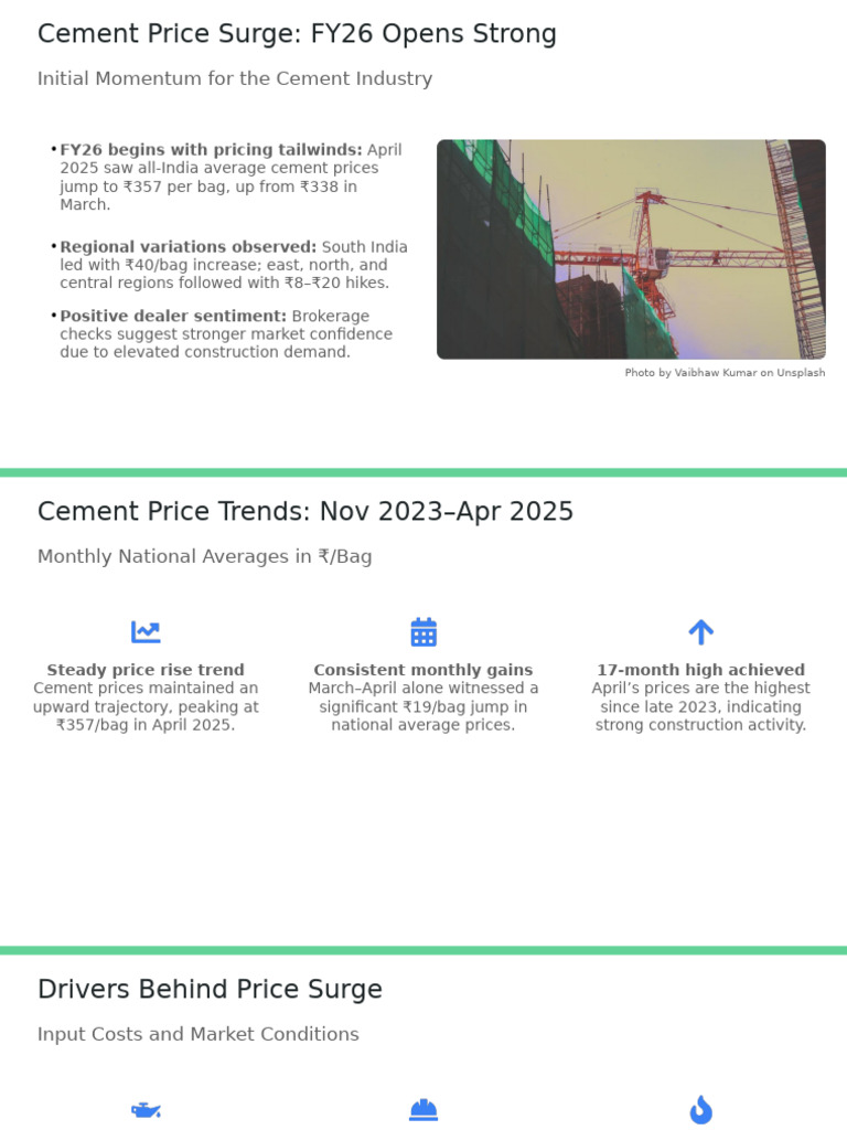 Cement Price Surge Analysis FY26 | PDF | Pricing | Cement