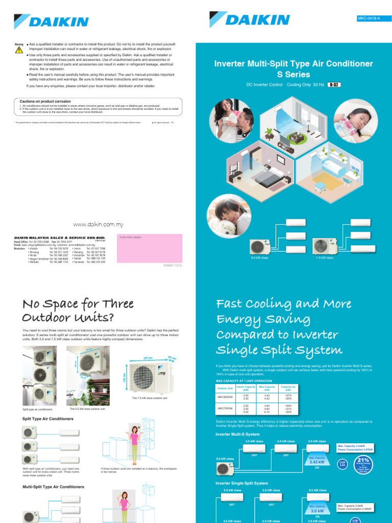 Daikin R32 Multi-Split Air Conditioner Guide | PDF | Air Conditioning ...