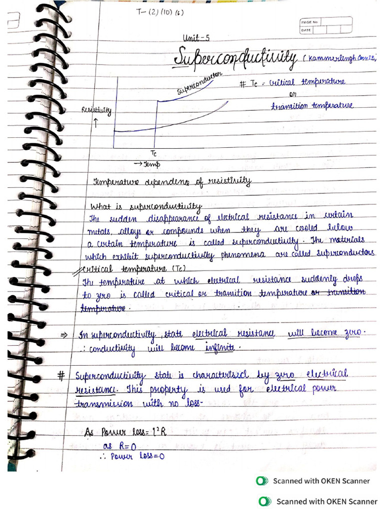 Superconductivity Complete Notes | PDF