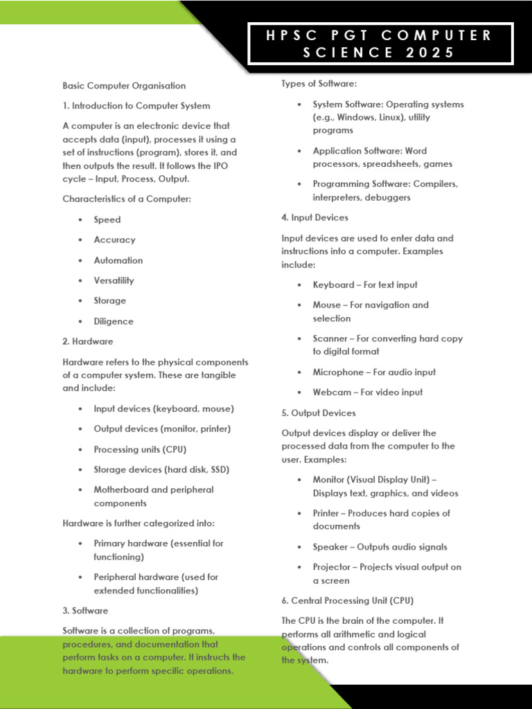 Computer Systems and Organisation | PDF | Computer Data Storage ...