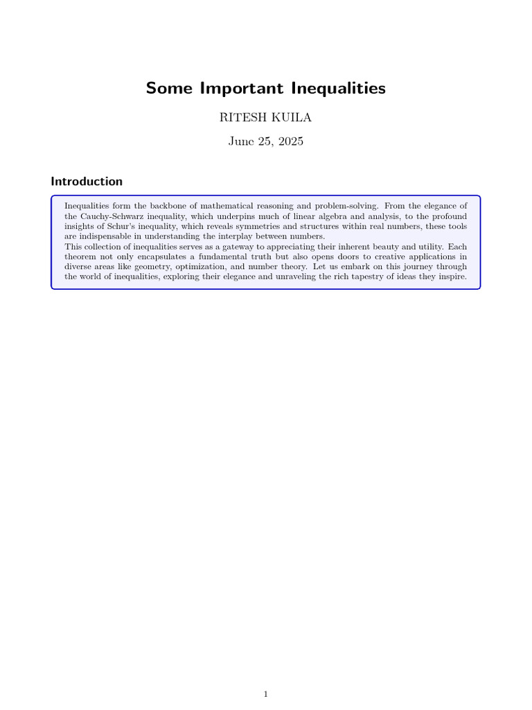 Key Mathematical Inequalities Explained | PDF | Square Root ...