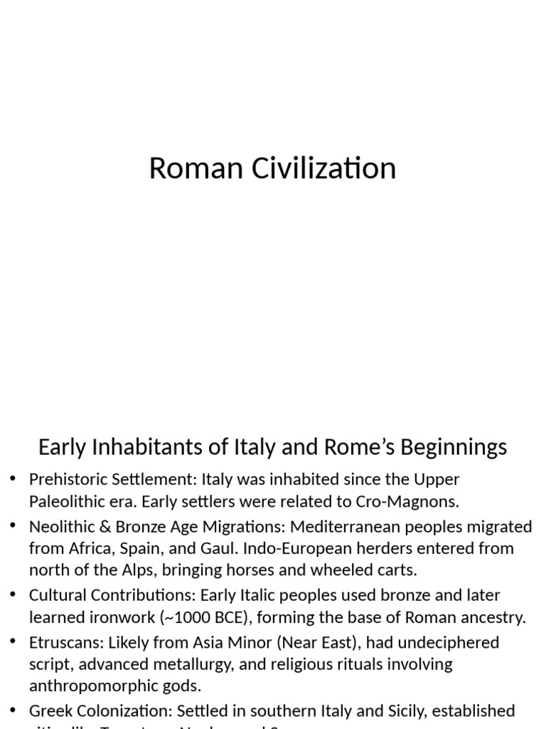 Origins and Evolution of Roman Civilization | PDF | Roman Republic ...