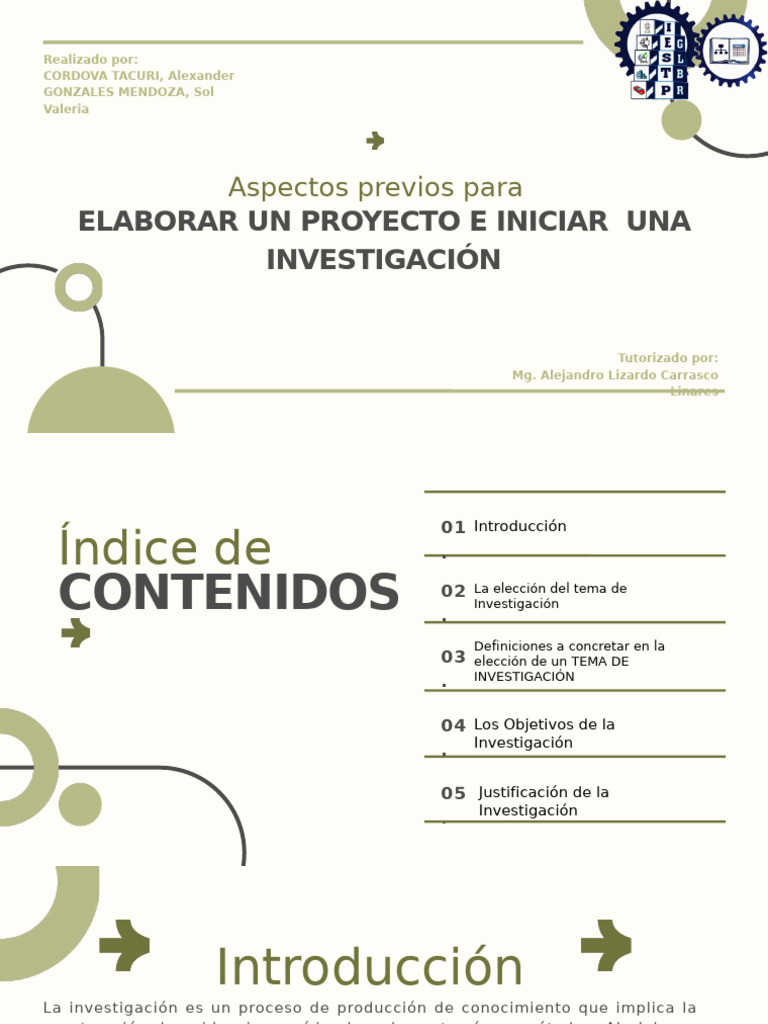 Aspectos Previos para Elaborar Un Proyecto de Investigación | PDF ...