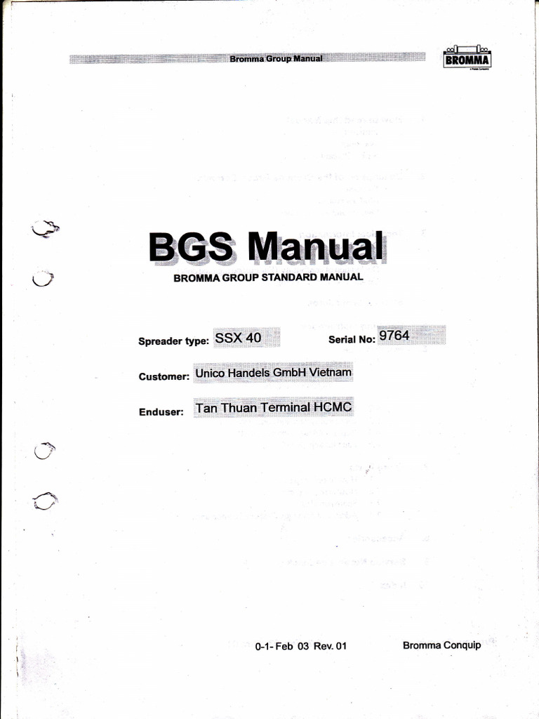 Bromma Spreader Operation Manual | PDF | Mechanical Engineering