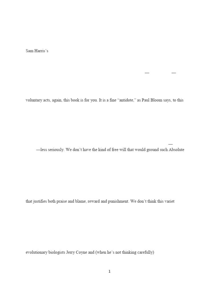 Dennett on Free Will and Responsibility | PDF | Free Will | Determinism