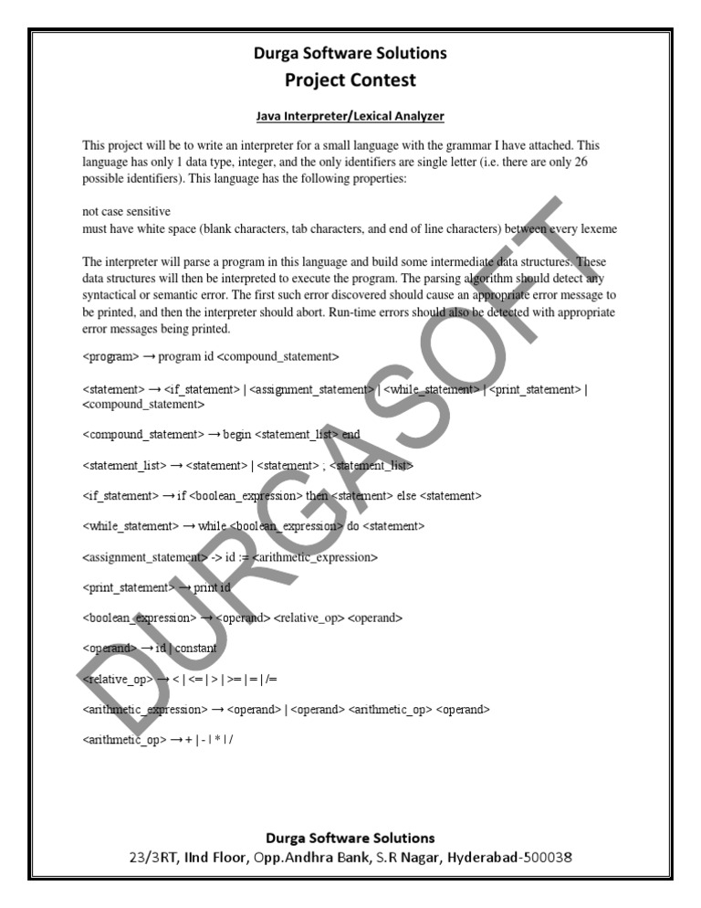 Java Interpreter Project Overview | PDF | Teaching Methods & Materials ...