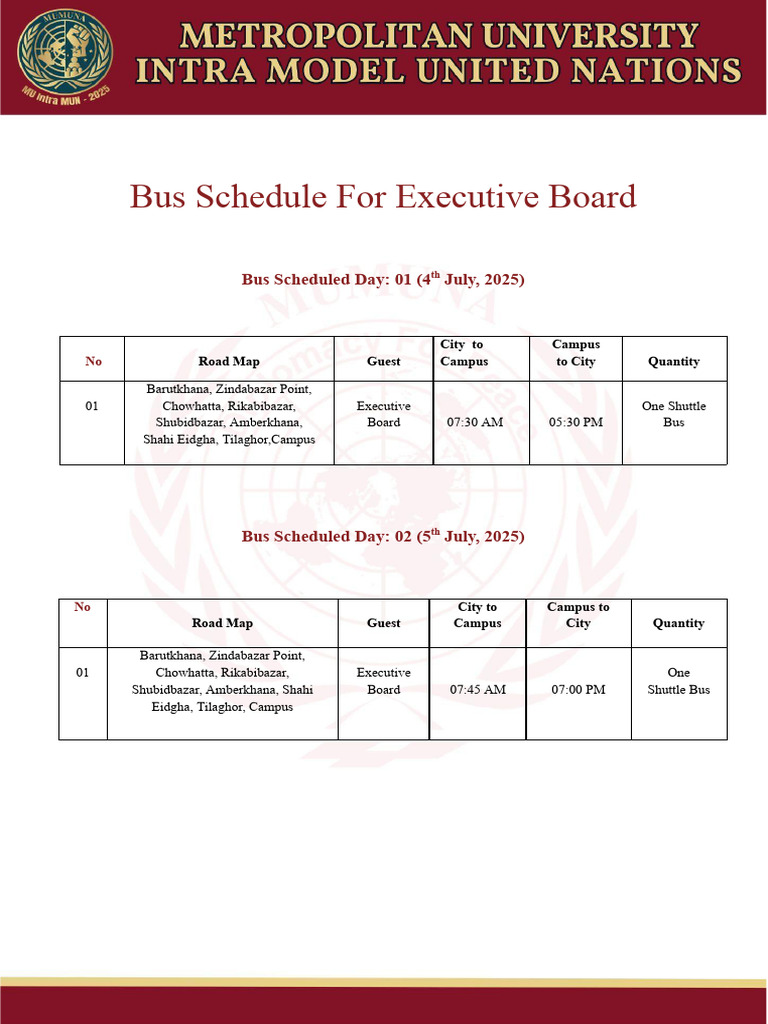 Bus Schedule (EB) | PDF