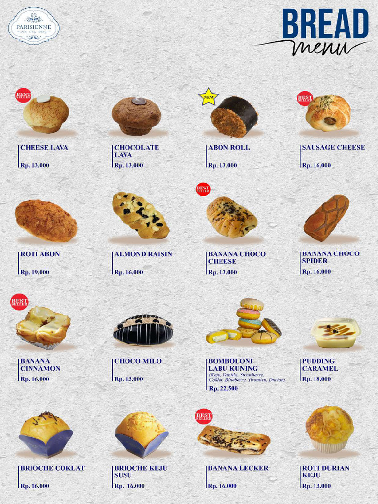 Menu Roti Jan 2025 | PDF
