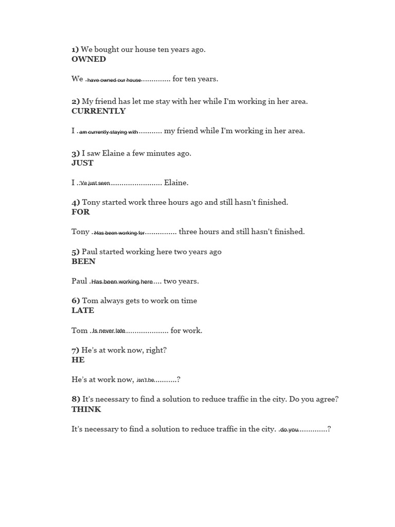 Sentence Transformation | PDF