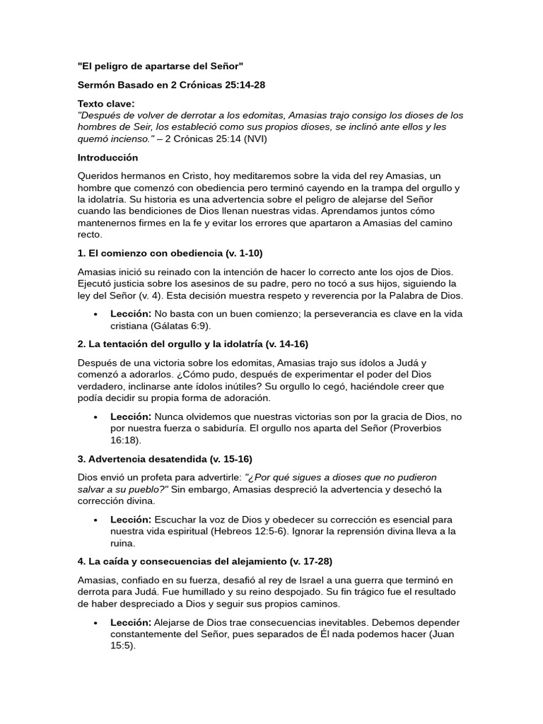 El Peligro de Apartarse Del Señor | PDF | Creencia religiosa y doctrina