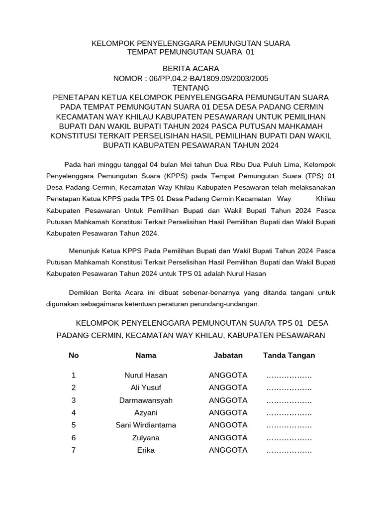 0 Ba Kpps Ketua Kpps | PDF