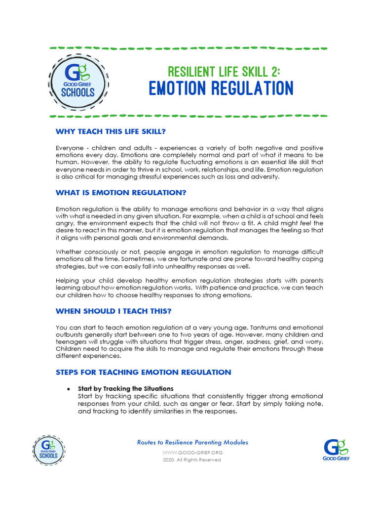 Emotion Regulation for Resilient Parenting | PDF | Emotional Self ...