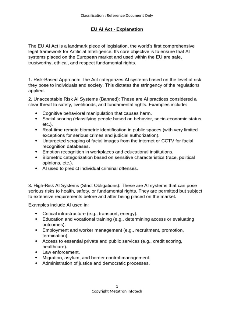 Overview of the EU AI Act Regulations | PDF | Artificial Intelligence ...