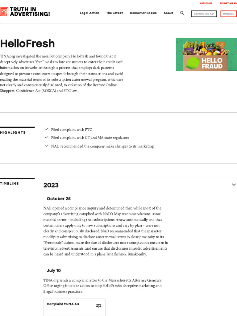 HelloFresh's Deceptive Marketing Practices | PDF | Federal Trade ...