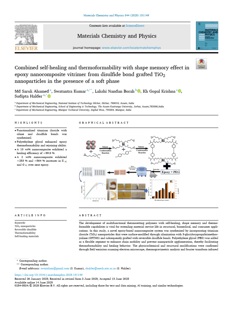Materials Chemistry and Physics | PDF | Epoxy | Composite Material