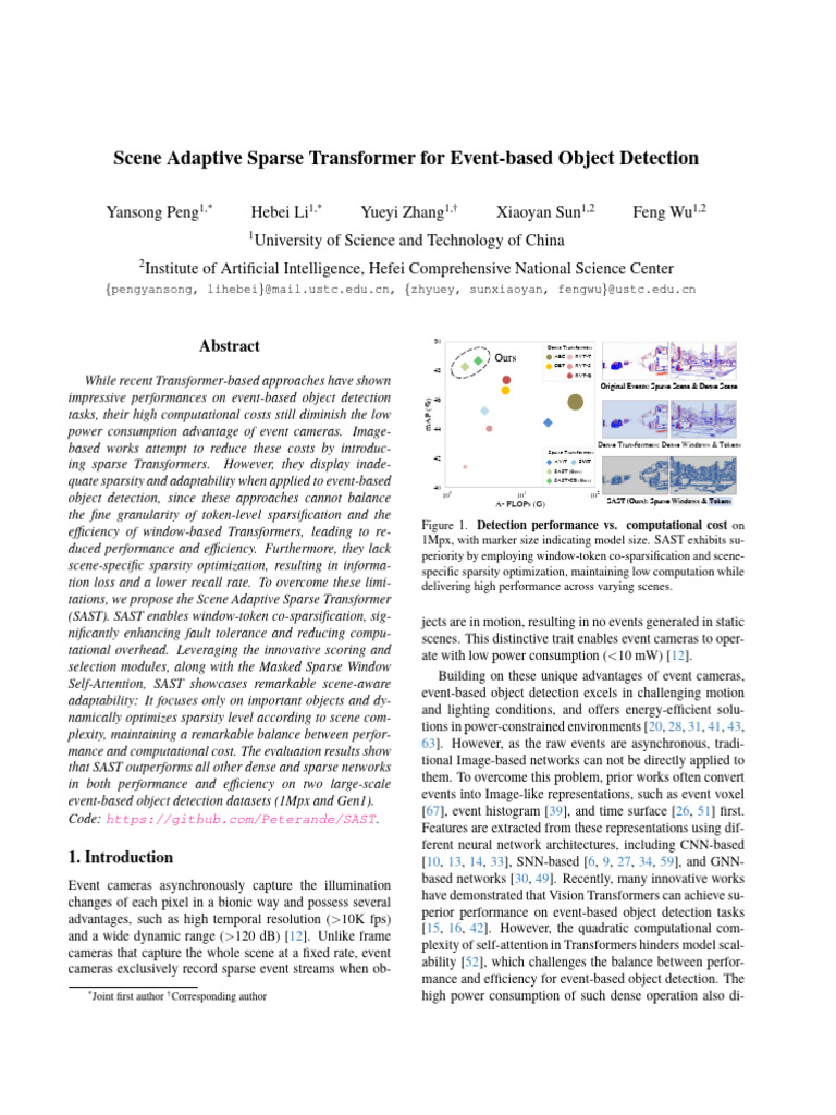 Scene Adaptive Sparse Transformer For Event-Based Object Detection ...