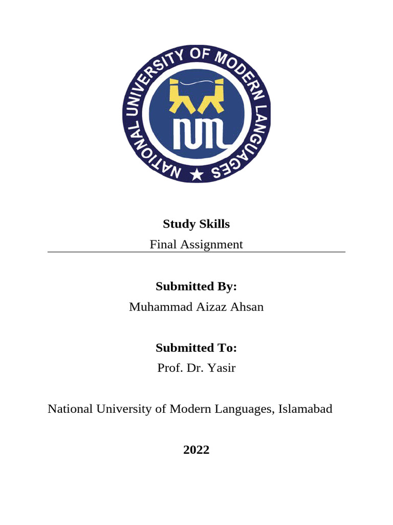 Study Skills Assignment | PDF