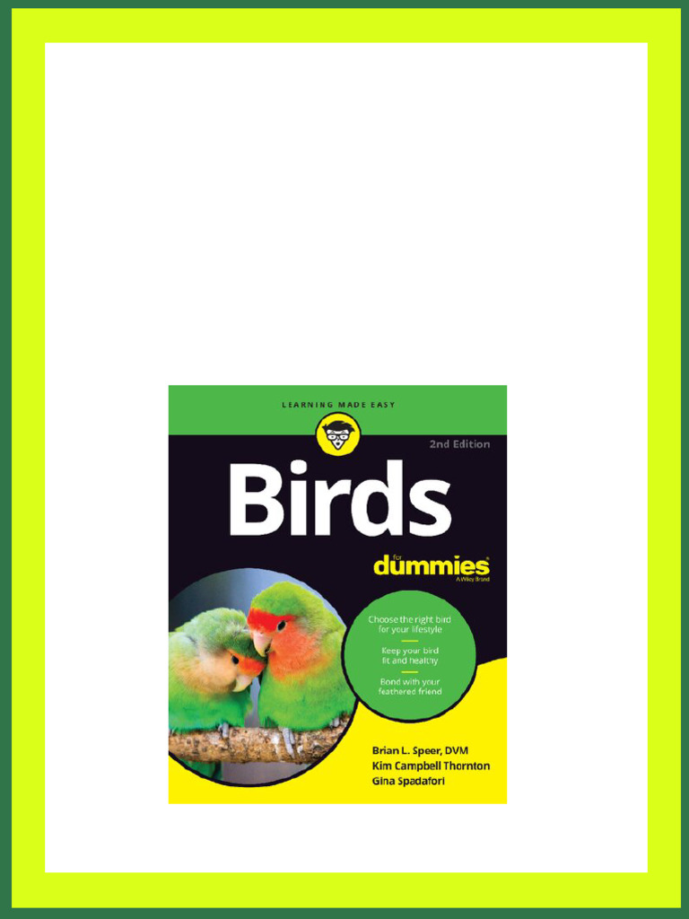 Birds For Dummies 2nd Edition Brian L Speer download PDF Birds Birds For Dummies 2nd Edition Brian L Speer download PDF Birds
