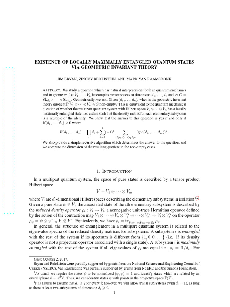 Locally Maximally Entangled States Analysis | PDF | Ring (Mathematics ...