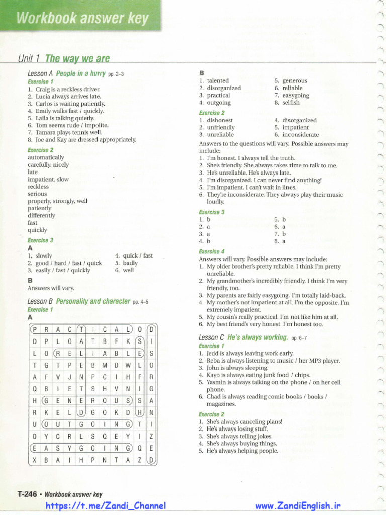 Touchstone 3 Workbook Answer Key | PDF | Sahara