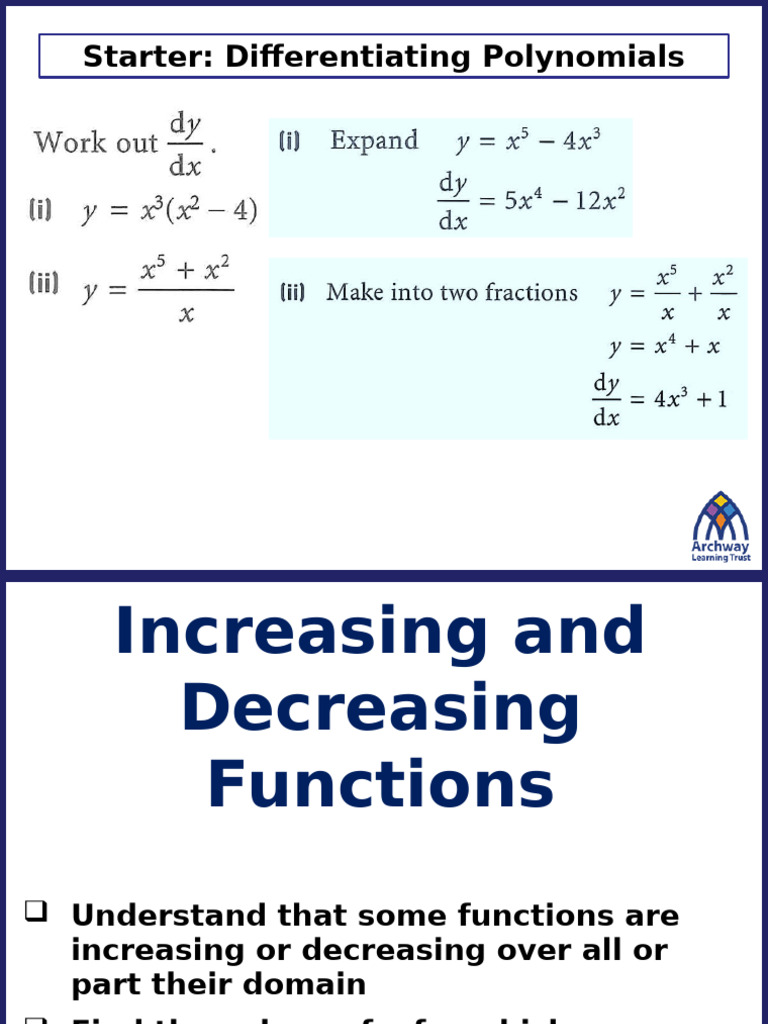 FM 8.4 Increasing Decreasing Functions | PDF | Function (Mathematics ...