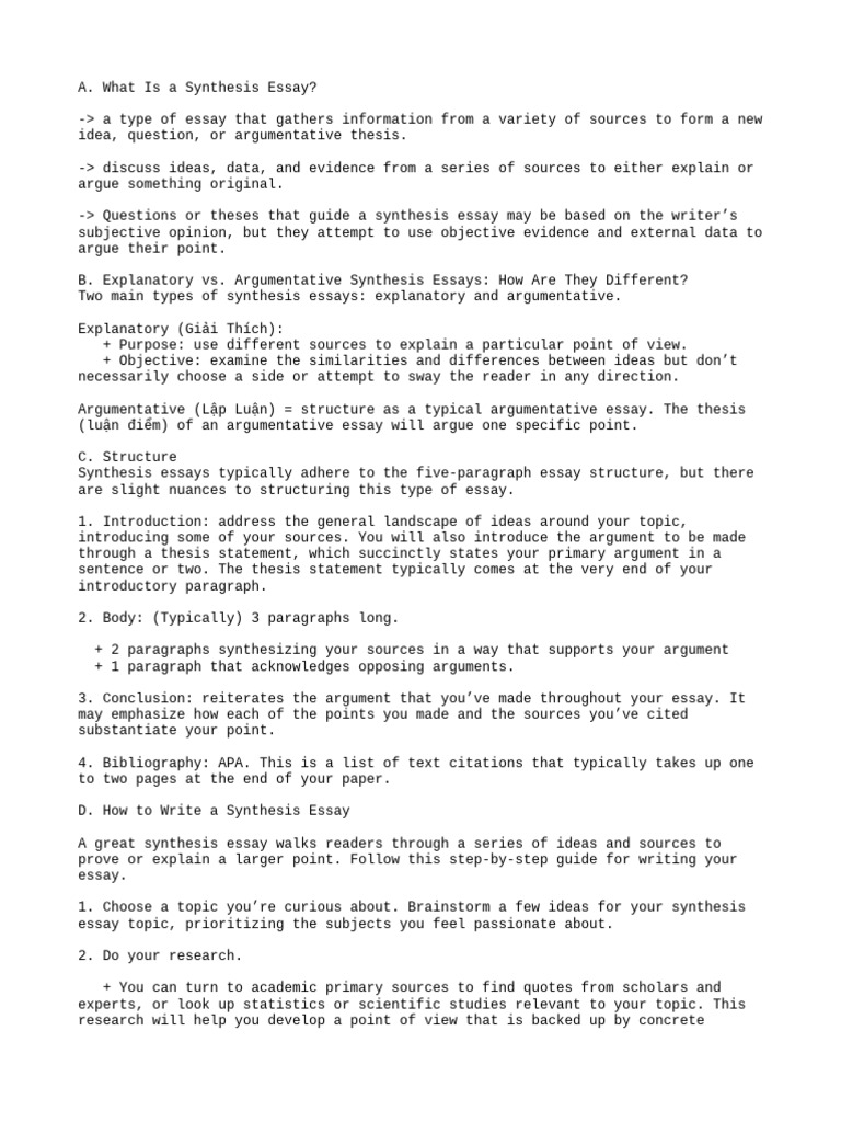 How to Write a Synthesis Essay Guide | PDF | Essays | Argument