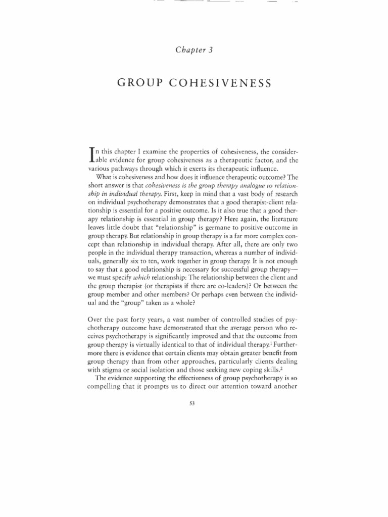 Understanding Group Cohesiveness in Therapy | PDF | Psychotherapy ...