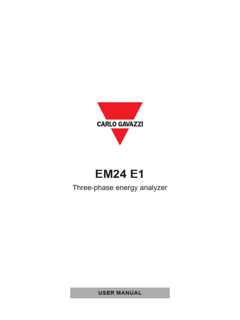 EM24 E1 Three-Phase Energy Analyzer Manual | PDF | Ac Power | Computer ...