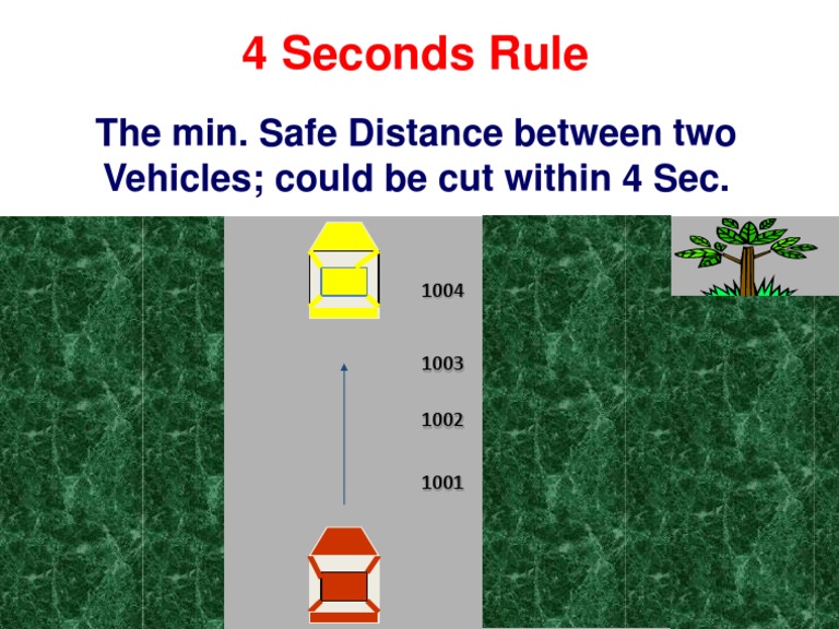 4-Second Rule for Safe Driving Distance | PDF