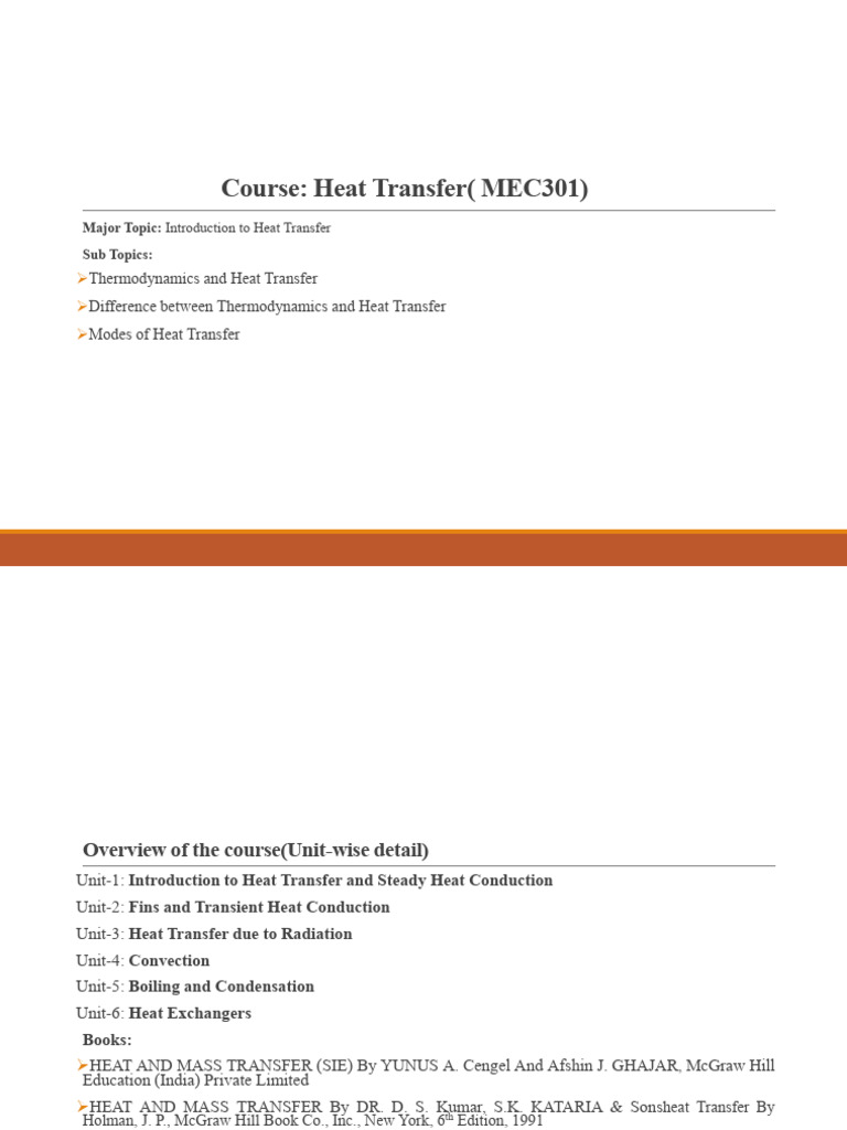 Introduction to Heat Transfer Concepts | PDF | Thermal Conduction ...