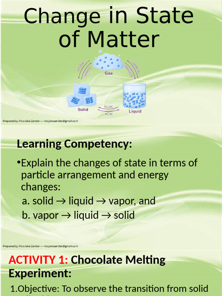Understanding Changes in States of Matter | PDF | Liquids | Evaporation