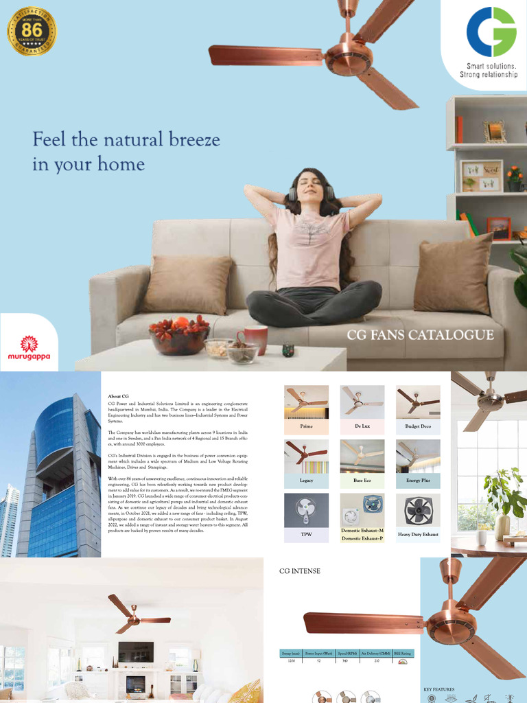 CG Ceiling Fan Catalogue 2023 | PDF | Electricity | Manufactured Goods