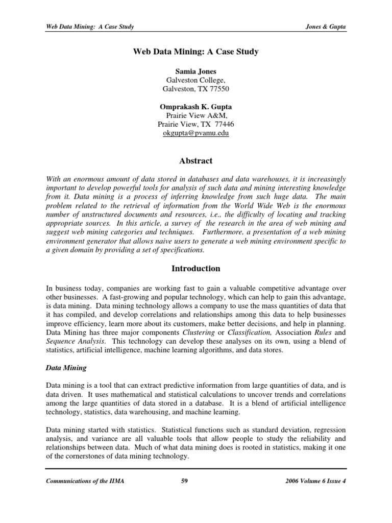 Web Data Mining Techniques by Jones | PDF | Data Mining | Cluster Analysis