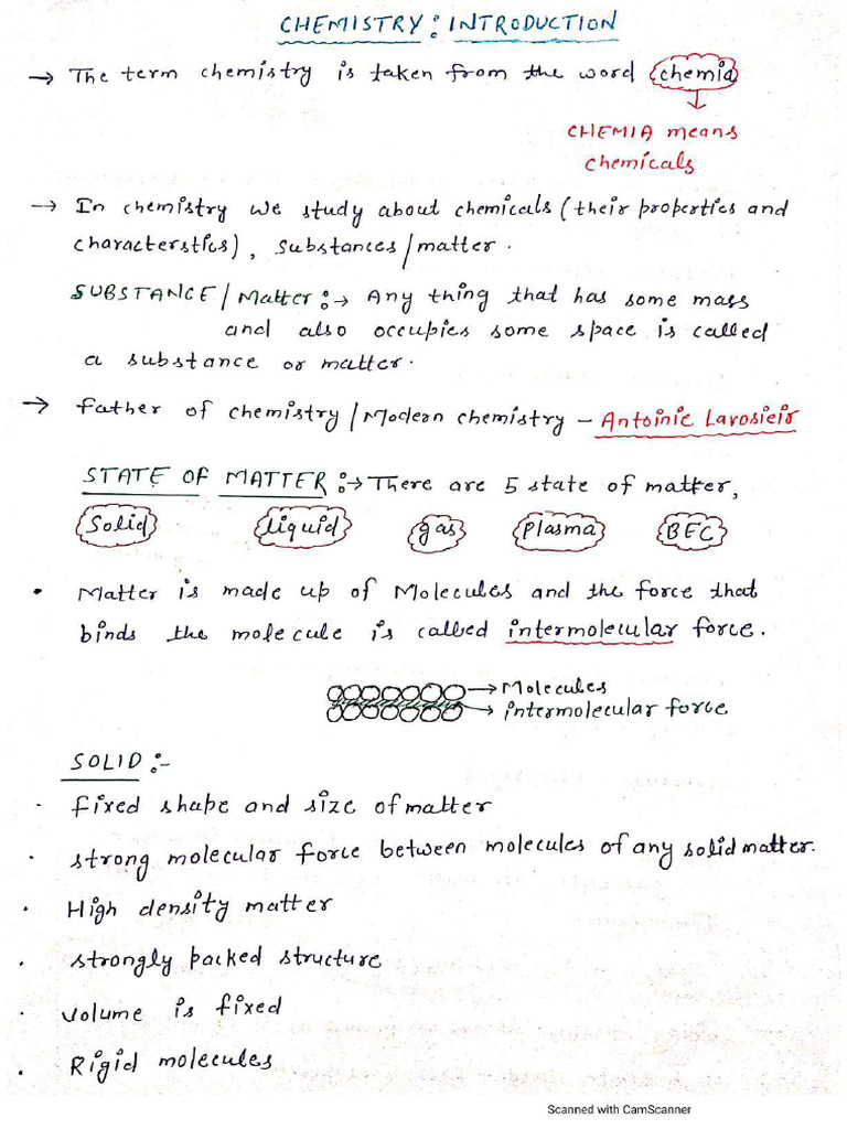 Chemistry Notes - 1877121 - 2023 - 0 - 07 - 12 - 30 | PDF