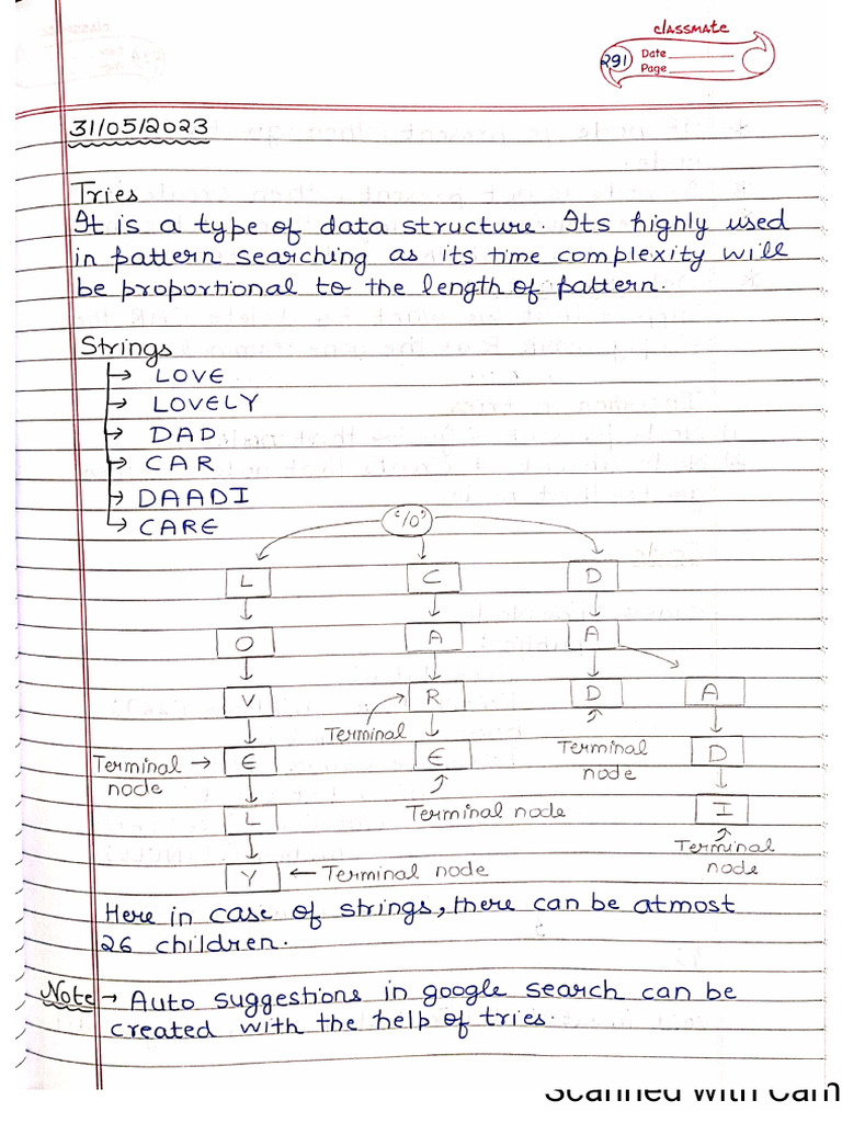 Hashmaps and Tries ClassII Notes 31st May 2023 | PDF