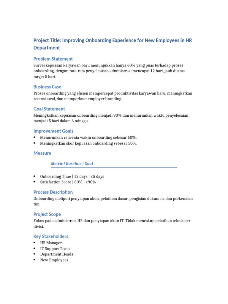 Project 3 Improving Onboarding Experience For New Employees in HR ...